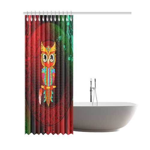 Cute owl, mandala design Shower Curtain 69"x84"