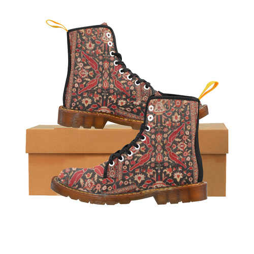 Antique Persian Rug Animals Floral Martin Boots For Women Model 1203H