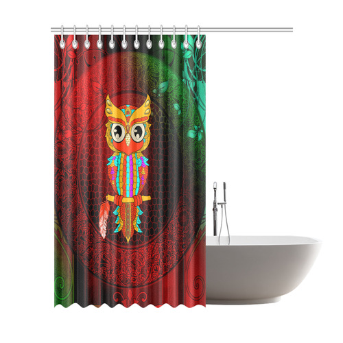 Cute owl, mandala design Shower Curtain 72"x84"