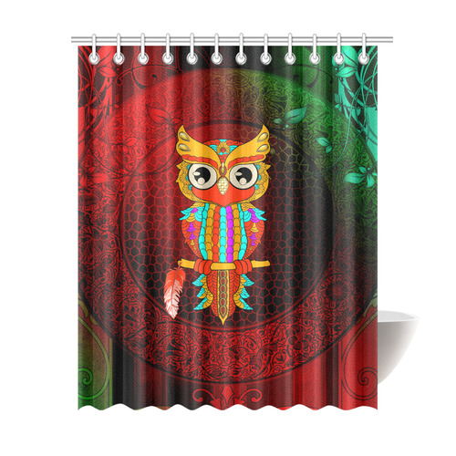 Cute owl, mandala design Shower Curtain 69"x84"