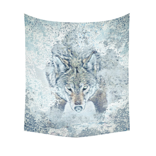 Snow Wolf Cotton Linen Wall Tapestry 51"x 60"