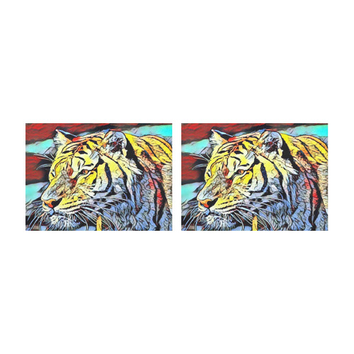 Color Kick - Tiger by JamColors Placemat 14’’ x 19’’ (Set of 2)