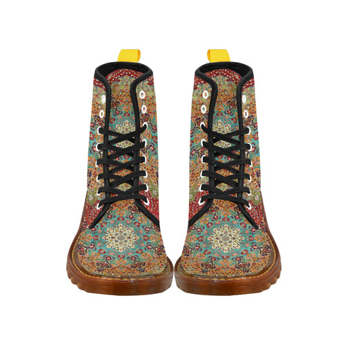 Vintage Antique Persian Rug Carpet Pattern Martin Boots For Women Model 1203H