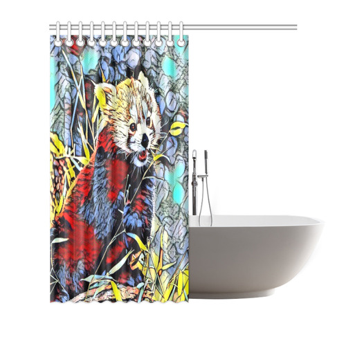 Color Kick - Red Panda by JamColors Shower Curtain 66"x72"