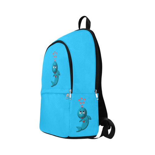 Cute Critters with Heart Darling Dolphin Fabric Backpack for Adult (Model 1659)