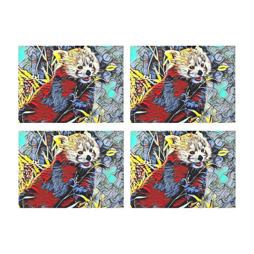 Color Kick - Red Panda by JamColors Placemat 14’’ x 19’’ (Set of 4)