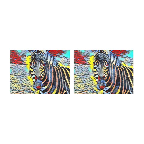Color Kick - Zebra by JamColors Placemat 14’’ x 19’’ (Set of 2)