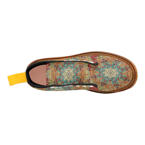 Vintage Antique Persian Rug Carpet Pattern Martin Boots For Women Model 1203H