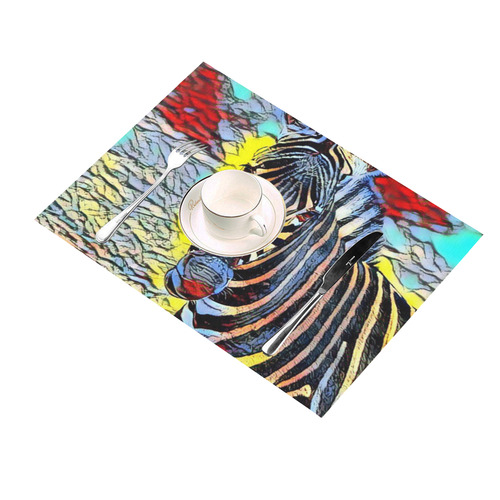 Color Kick - Zebra by JamColors Placemat 14’’ x 19’’ (Four Pieces)