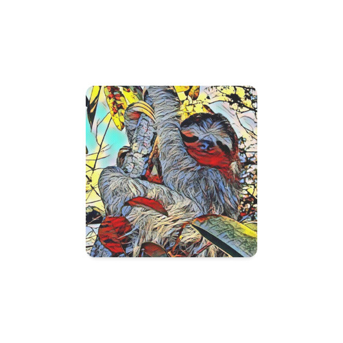 Color Kick - Sloth by JamColors Square Coaster