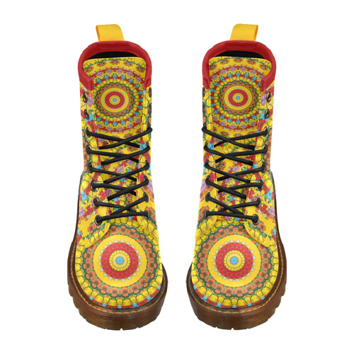 Blooming mandala High Grade PU Leather Martin Boots For Women Model 402H