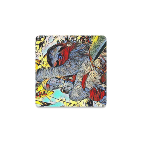 Color Kick - Sloth by JamColors Square Coaster