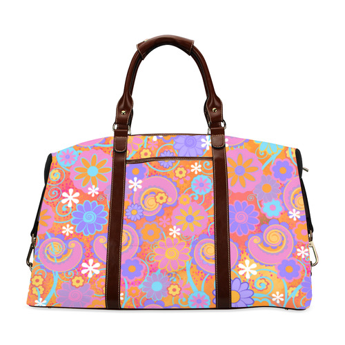 Travel Bag Colorful Flowers Print Classic Travel Bag (Model 1643) Remake