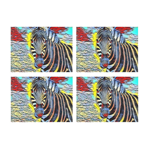 Color Kick - Zebra by JamColors Placemat 14’’ x 19’’ (Four Pieces)