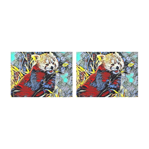 Color Kick - Red Panda by JamColors Placemat 14’’ x 19’’ (Set of 2)