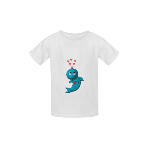 Cute Critters with Heart Darling Dolphin Kid's  Classic T-shirt (Model T22)