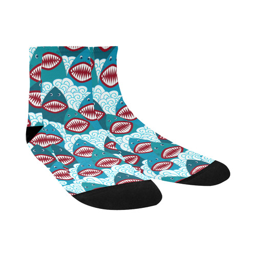 Angry Sharks Quarter Socks