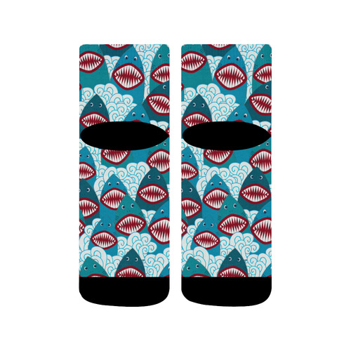 Angry Sharks Quarter Socks