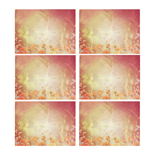 Flower power, soft colors Placemat 14’’ x 19’’ (Six Pieces)