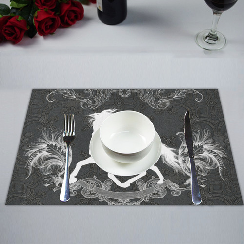 Horse, black and white Placemat 14’’ x 19’’ (Six Pieces)