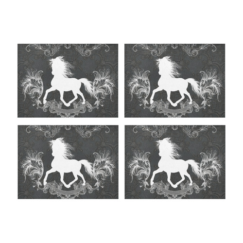 Horse, black and white Placemat 14’’ x 19’’ (Set of 4)
