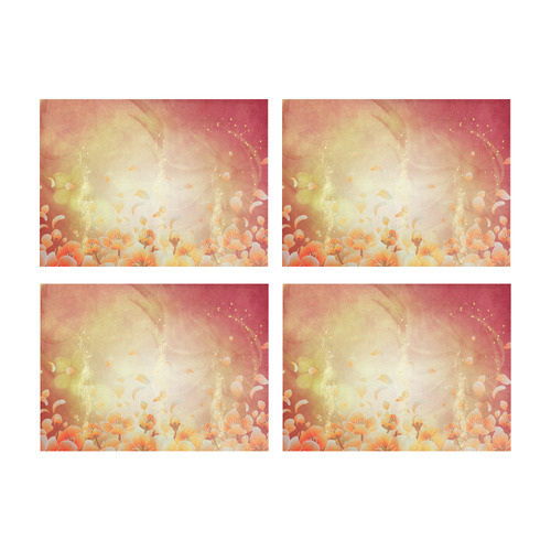 Flower power, soft colors Placemat 14’’ x 19’’ (Set of 4)