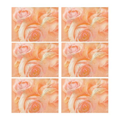 Beautiful roses, Placemat 14’’ x 19’’ (Six Pieces)