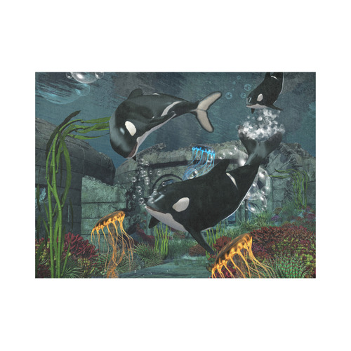 Amazing orcas Placemat 14’’ x 19’’ (Two Pieces)
