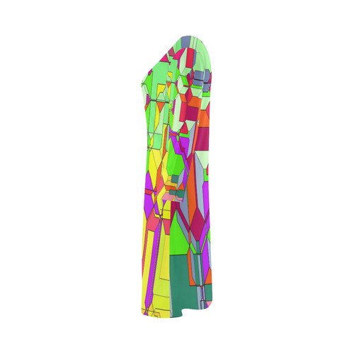 Retro Color Pop Geometric Fun 1 Bateau A-Line Skirt (D21)