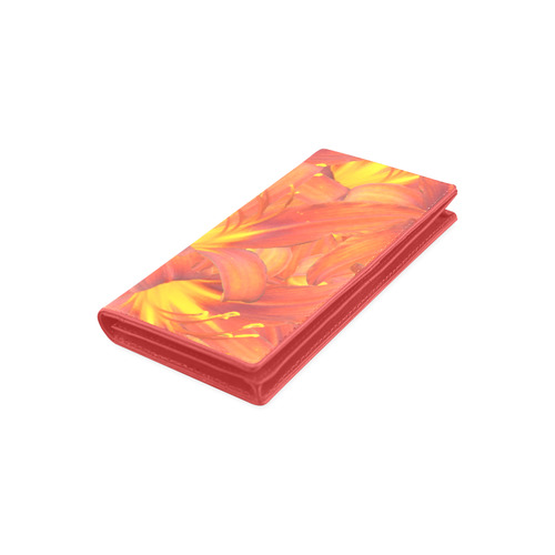 Orange Daylilies Women's Leather Wallet (Model 1611)