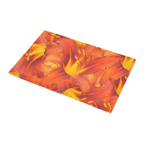 Orange Daylilies Bath Rug 16''x 28''