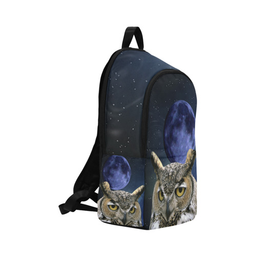 Owl and Blue Moon Fabric Backpack for Adult (Model 1659)