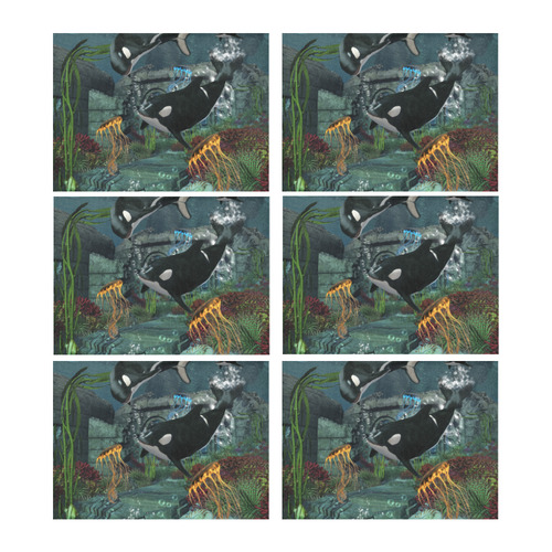 Amazing orcas Placemat 14’’ x 19’’ (Set of 6)