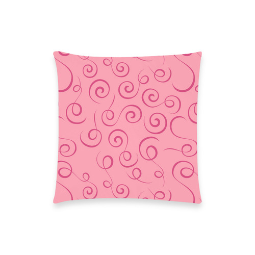 pink-swirl Custom  Pillow Case 18"x18" (one side) No Zipper