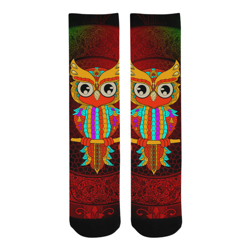 Cute owl, mandala design Trouser Socks