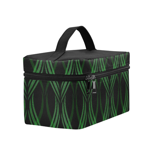 Emerald Green Ribbons Cosmetic Bag/Large (Model 1658)