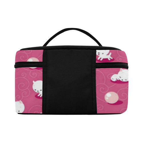 Pink Pretty Kitty Cosmetic Bag/Large (Model 1658)