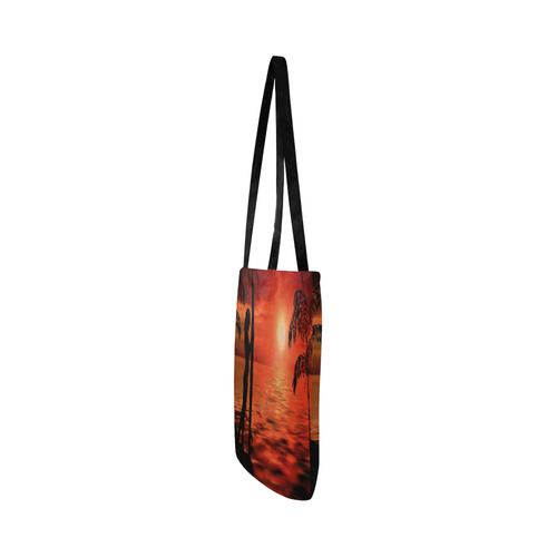 Sunset Surf Girl Red Reusable Shopping Bag Model 1660 (Two sides)