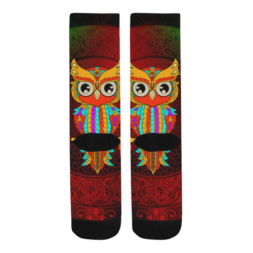 Cute owl, mandala design Trouser Socks