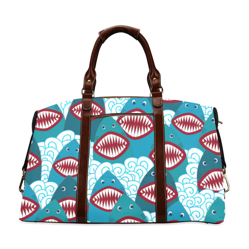 Angry Sharks Classic Travel Bag (Model 1643) Remake