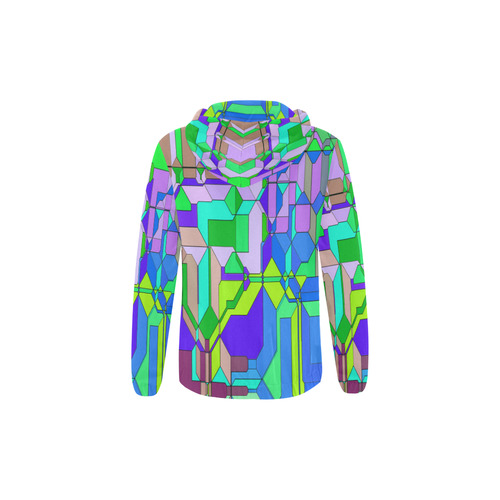 Retro Color Pop Geometric Fun 2 All Over Print Full Zip Hoodie for Kid (Model H14)