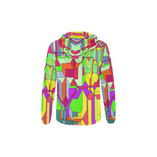 Retro Color Pop Geometric Fun 1 All Over Print Full Zip Hoodie for Kid (Model H14)