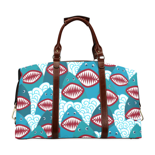 Angry Sharks Classic Travel Bag (Model 1643) Remake