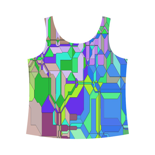 Retro Color Pop Geometric Fun 2 All Over Print Tank Top for Women (Model T43)