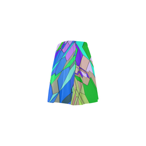 Retro Color Pop Geometric Fun 2 Mini Skating Skirt (Model D36)