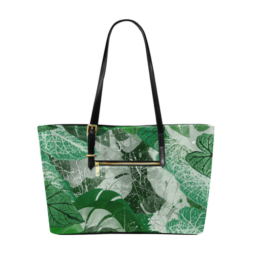 Tropical leaves Euramerican Tote Bag/Large (Model 1656)