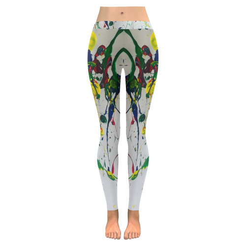 abstract art Women's Low Rise Leggings (Invisible Stitch) (Model L05)