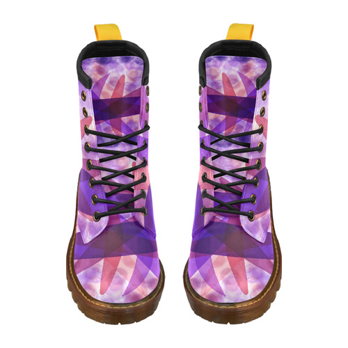 Purple And Pink High Grade PU Leather Martin Boots For Women Model 402H