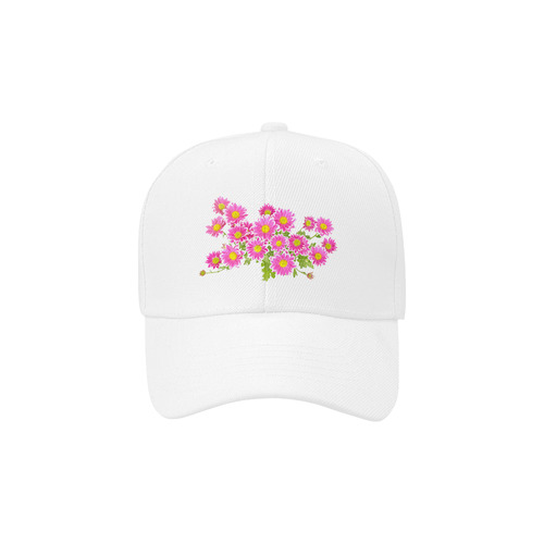 Asters Bouquet Pink White Flowers Dad Cap