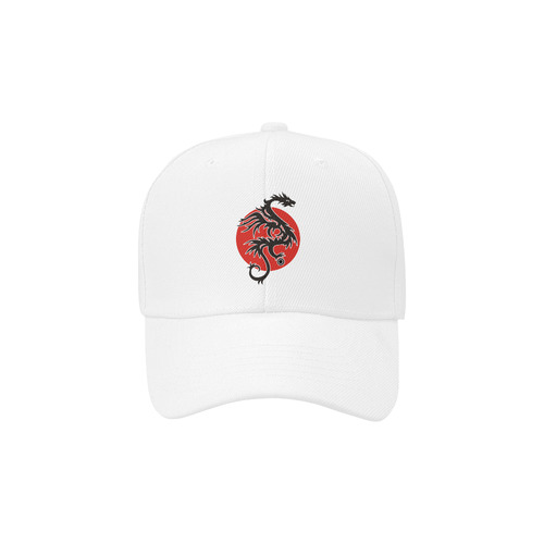 Sun Dragon with Pearl - black Red White Dad Cap